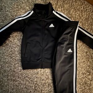 Adidas Kids Black and White Tracksuit Set